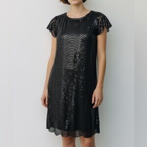 Nine West Sequin Short Sleeve Dress